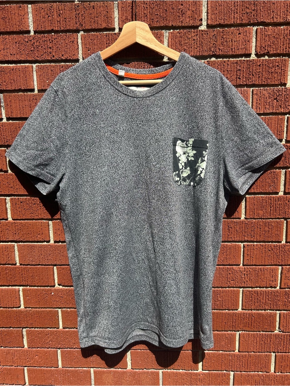 Superdry The Over Tee Brand Floral Pocket T-Shirt Grey Men’s XXL